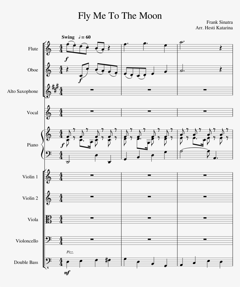 Fly Me To The Moon Sheet Music Composed By Frank Sinatra - Composer, transparent png