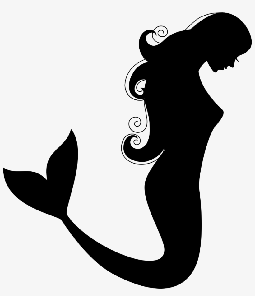 Mermaid Side View Silhouette - Mermaid Silhouette Transparent Background, transparent png