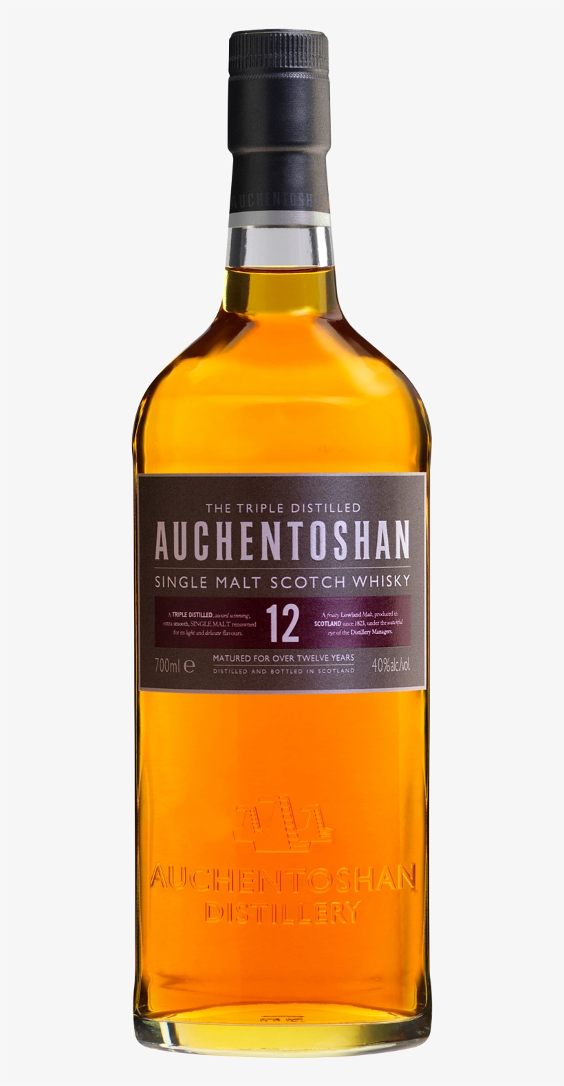 Scotch Whisky - Auchentoshan Scotch Single Malt 12 Year, transparent png