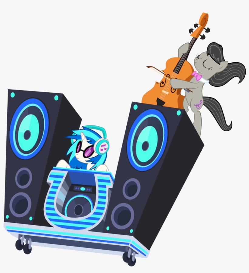 Dj Pon 3 And Octavia's Ride Vector - Mlp Dj Pon 3 And Octavia, transparent png