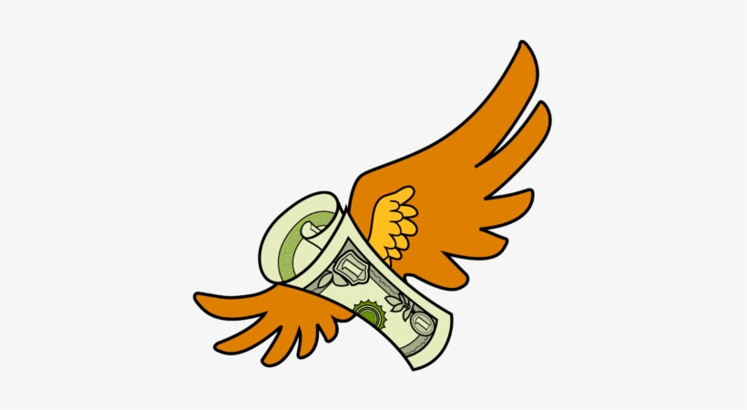 Wings Clipart Money - Throw Money Away Clipart, transparent png
