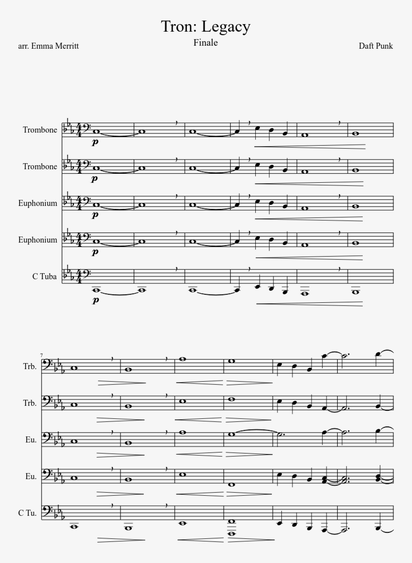 Legacy Sheet Music Composed By Daft Punk 1 Of 5 Pages - Sheet Music, transparent png