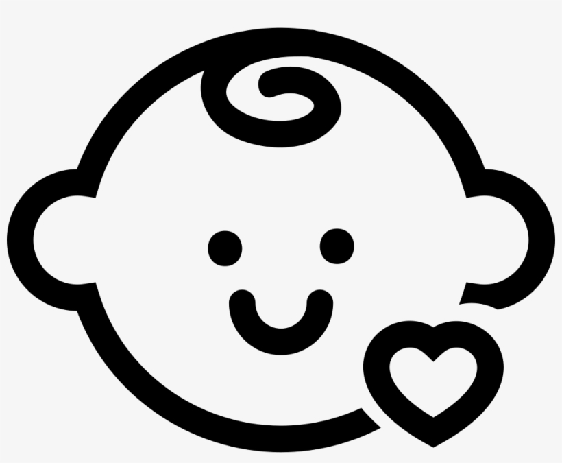 Baby Head With A Small Heart Outline Comments - Baby Icon Png, transparent png