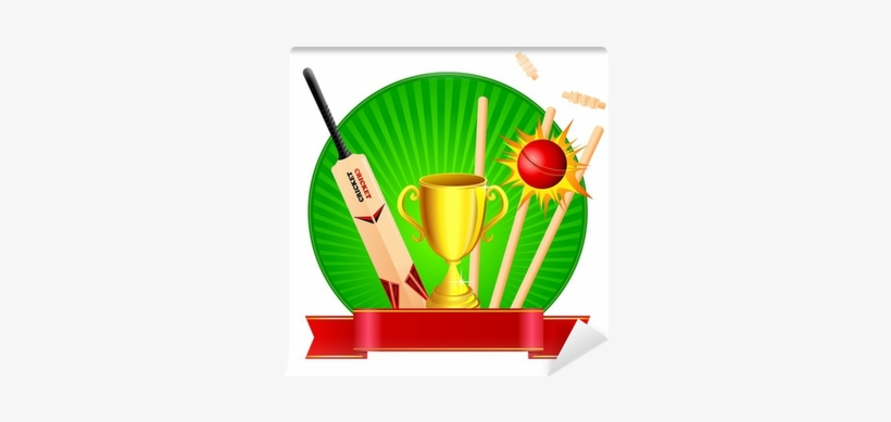 Vector Illustration Of Cricket Kit With Trophy Wall - Karnataka Sangha Cricket Tournament, transparent png