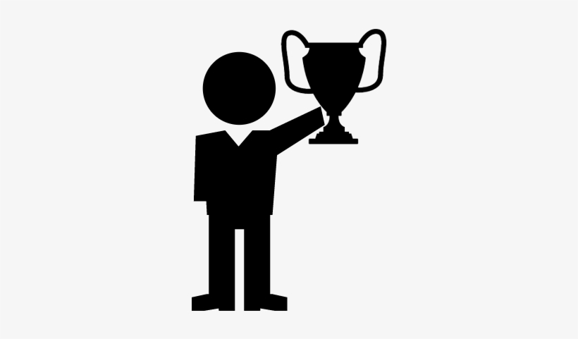 Winner With Trophy Vector - Profesor Icono Png, transparent png