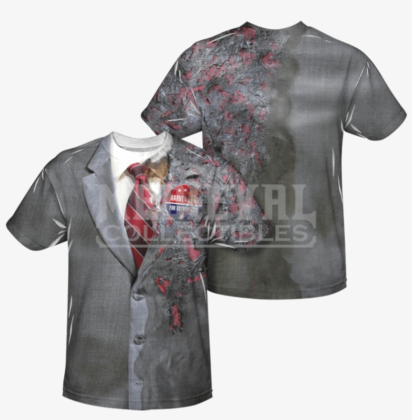 Two Face Burned Suit T-shirt - The Dark Knight, transparent png