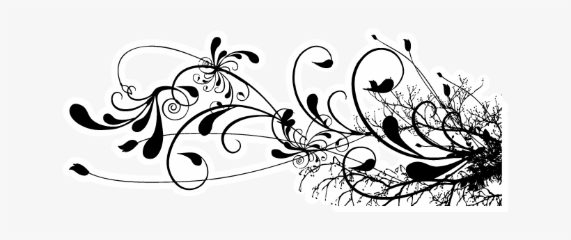 Swirly Designs And Stars Make Up This Moon Henna Tattoo - Design Png Black, transparent png
