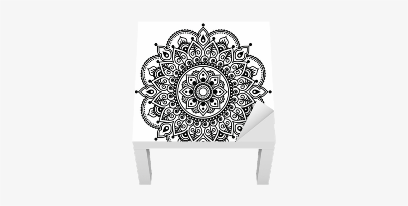 Mehndi, Indian Henna Tattoo Pattern Or Background Lack - Mehndi Vector, transparent png