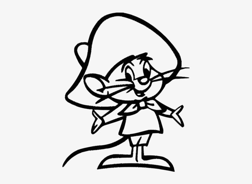 Speedy Gonzales Black And White, transparent png