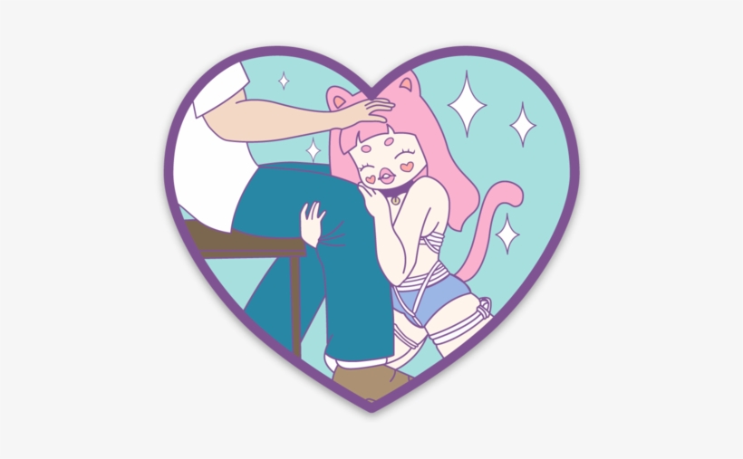 Master & Neko Girl Vinyl 3" X - Cat, transparent png