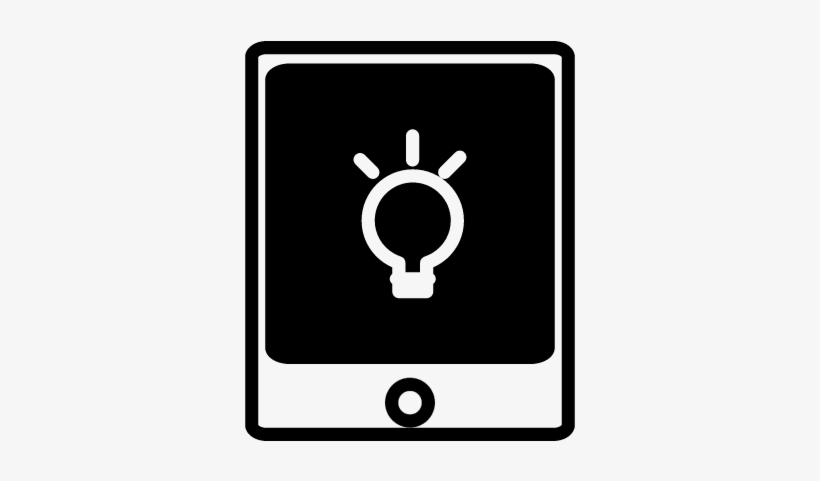Tablet With Light Bulb Outline Vector - Mobile Phone, transparent png