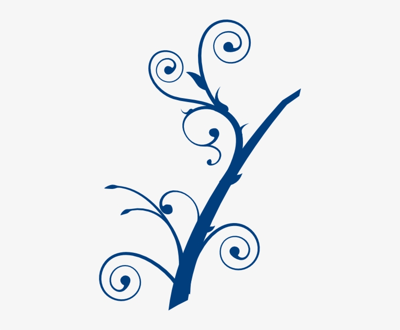 Blue Branch Swirl Svg Clip Arts 414 X 596 Px, transparent png