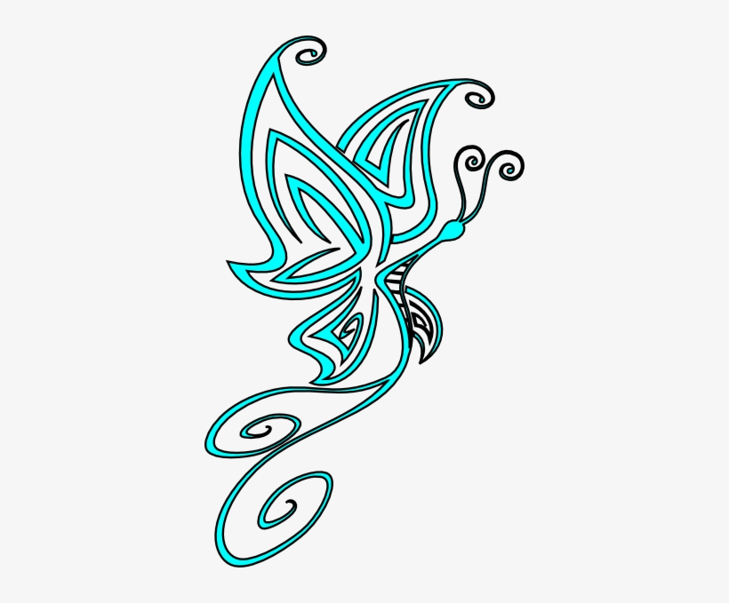 Swirls Clipart Butterfly - Swirly Butterfly Clip Art, transparent png
