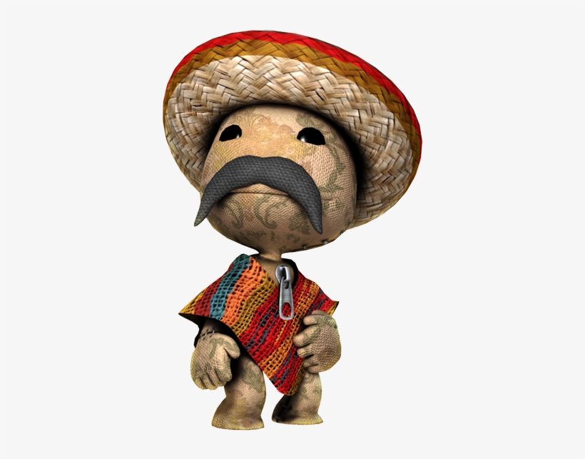 Sackboy- Sack Poncho - Little Big Planet Sackboy Mexican, transparent png