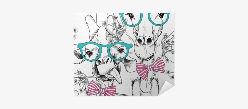 Seamless Pattern With Giraffes In The Glasses And With - Tshirt Get On My Level Russia T-shirt Print Fashion, transparent png