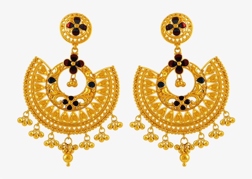 Gold Earring Png - Long Ear Ring Gold, transparent png