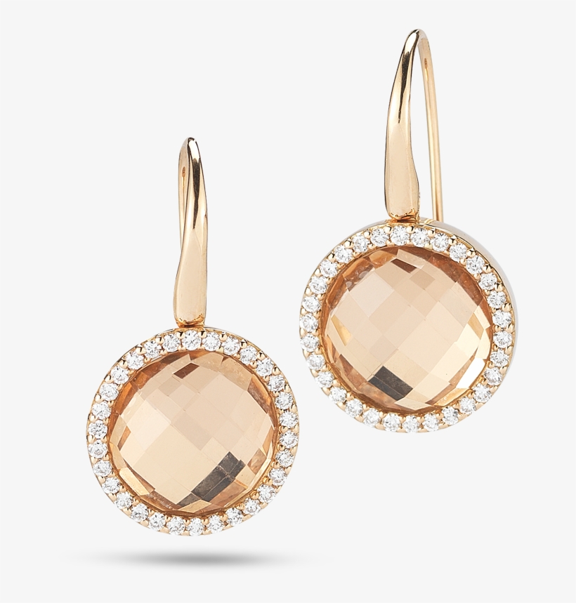 Roberto Coin Cocktail 18k Rose Gold Earrings With Diamonds - Roberto Coin 18kt Gold Cocktail Earrings With Diamonds, transparent png