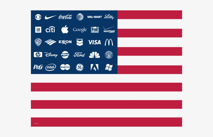 Adbusters Corporate Flag Corporate America Flag 582x449 PNG
