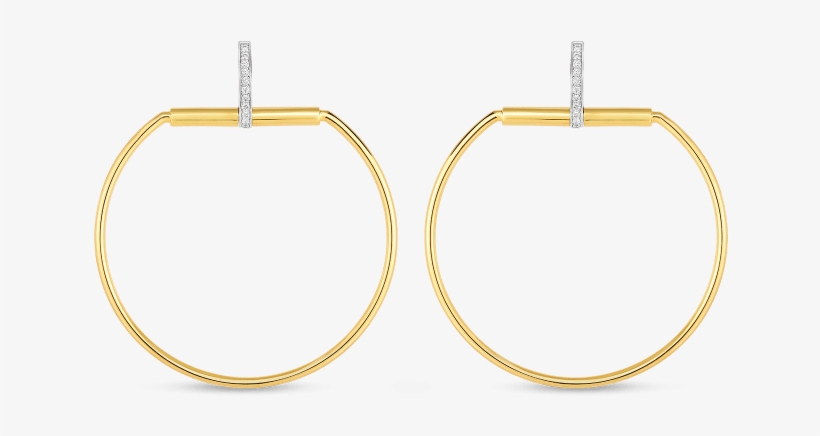 18kt Gold Earrings With Diamonds - Gold, transparent png