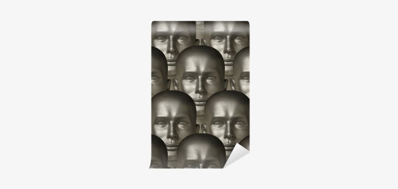 Metallic Robot Androids One With Human Eyes Wall Mural - Robot, transparent png