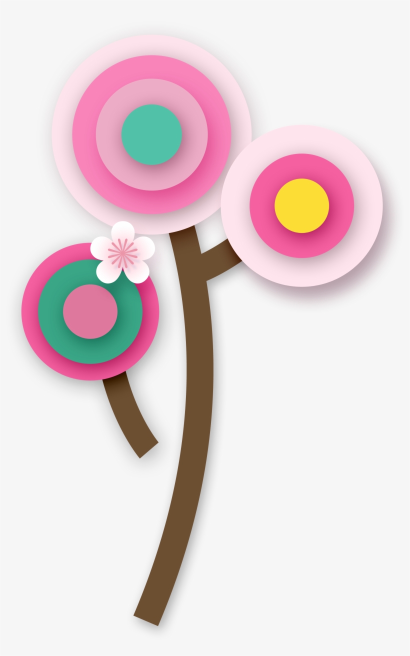Hand Painted Cartoon Flat Flower Decoration Vector - Portable Network Graphics, transparent png
