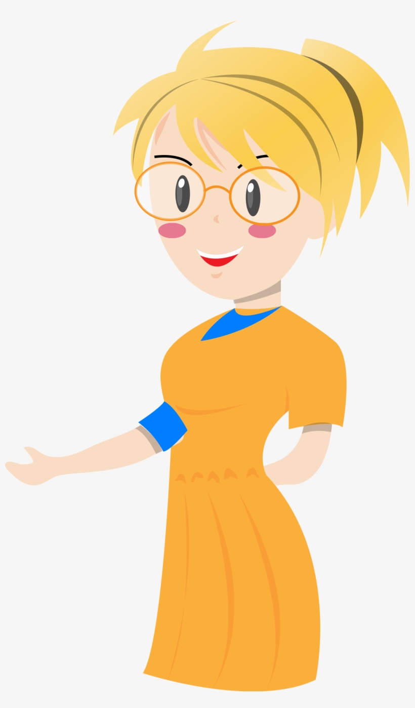 Small - Blonde Teacher Clipart, transparent png