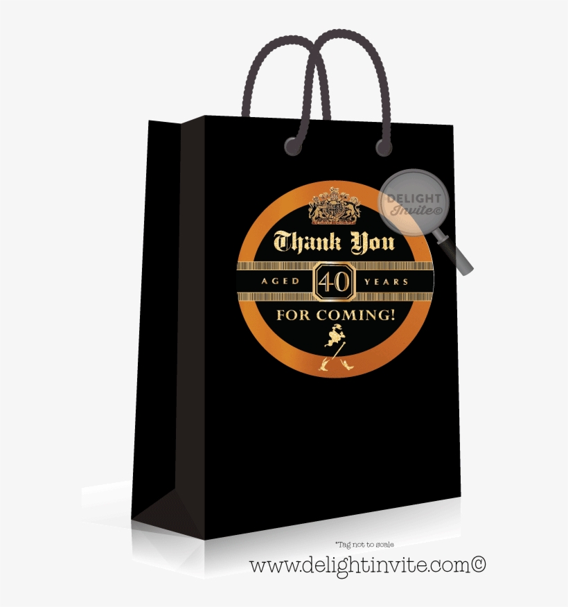 Johnnie Walker Black Label 40th Birthday Sticker Tag - Greeting Card, transparent png