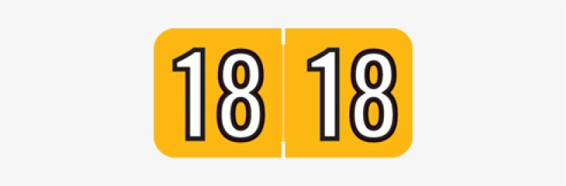 Yellow/black 18 Amerifle Year Labels Size 3/4h X - Label, transparent png
