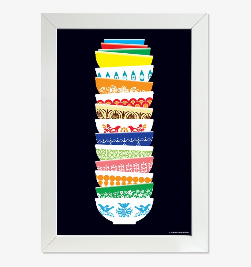 Vintage Pyrex Poster, transparent png