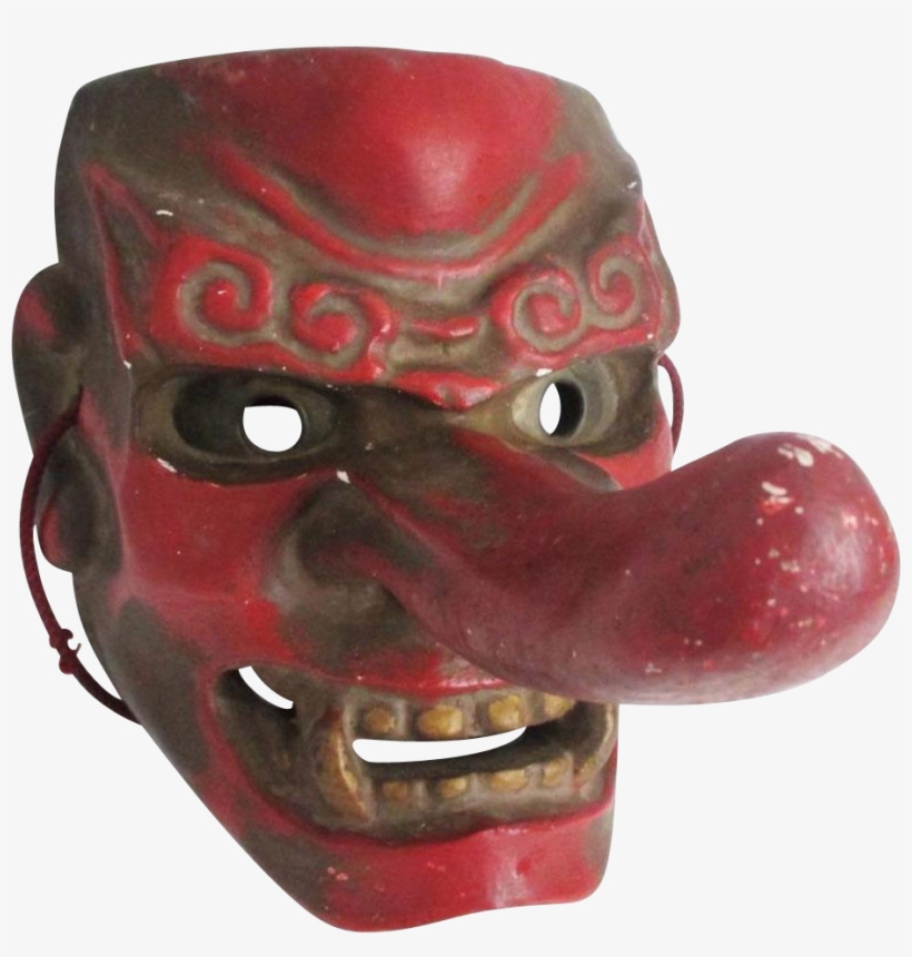 Japanese Vintage Konoha Yamabushi Tengu 天狗 Mask Of - Tengu Mask, transparent png