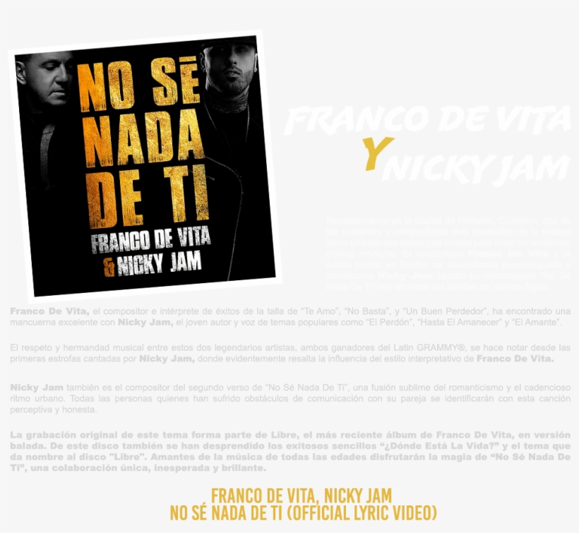 Duetos - Nose Nada De Ti, transparent png