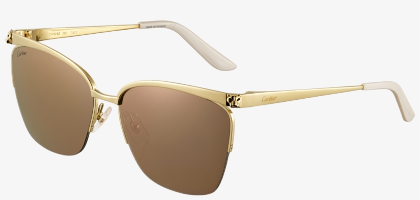 Panthère De Cartier Sunglasseschampagne Golden-finish - Sunglasses, transparent png