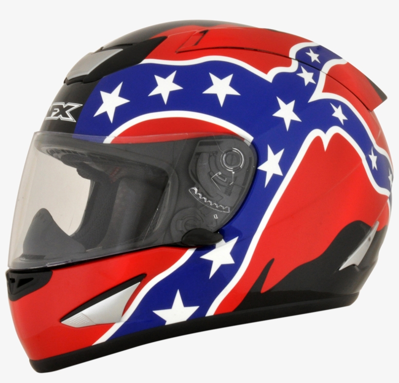 Afx Red Unisex Rebel Flag Motorcycle Full Face Riding Face Shield