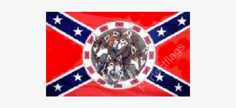 Rebel 4 Wolves Flag - Deer Confederate Flag, transparent png