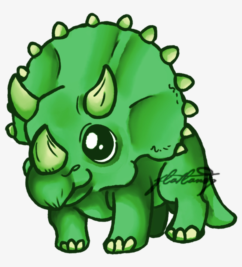 Triceratops By ~flatlandq On Deviantart Dinosaur Tattoos, - Triceratops Cute, transparent png
