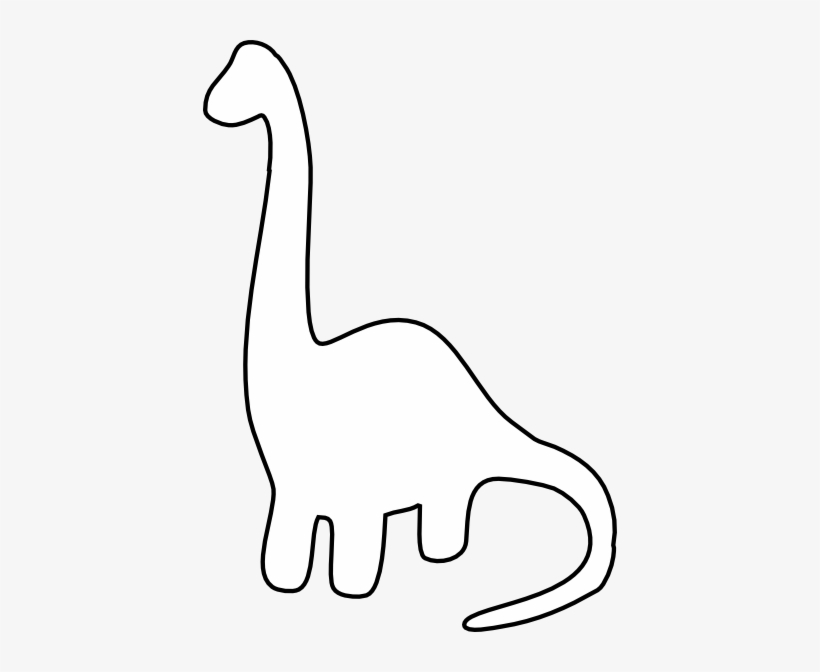 Brachiosaurus Outline 2 Clip Art At Clker - Cute Brachiosaurus Outline, transparent png