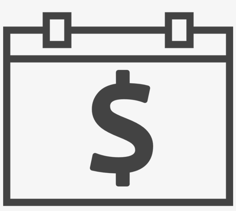 Calendar With A Dollar Sign On It - Icono Calendario Corazon Png, transparent png