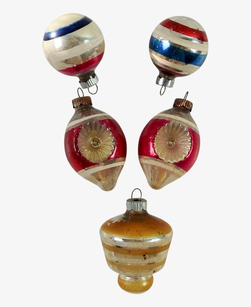 Group Of Vintage Striped Christmas Ornaments - Christmas Day, transparent png