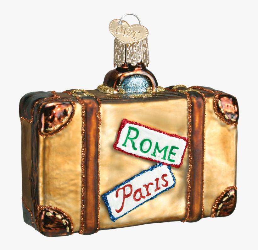 Old World Christmas Vintage Suitcase Glass Christmas - Old World Christmas Suitcase Ornament, transparent png