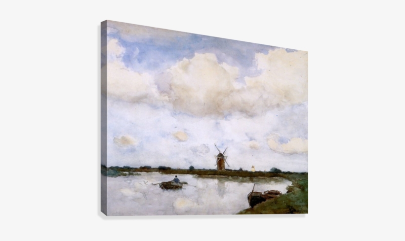 Mill At The Lake Sun Canvas Print - Mill At The Lake, transparent png