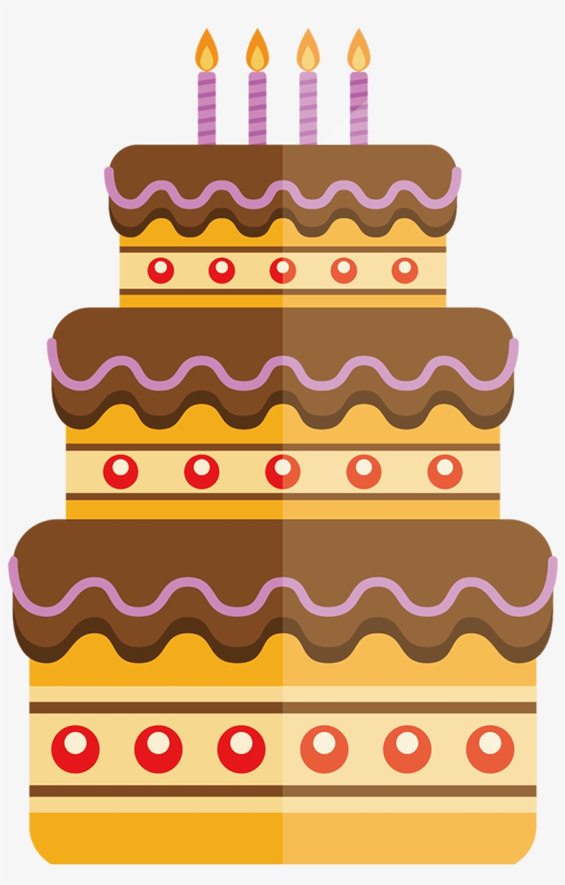 This Graphics Is Hand Painted Cartoon Flat Cake Decoration - Birthday, transparent png