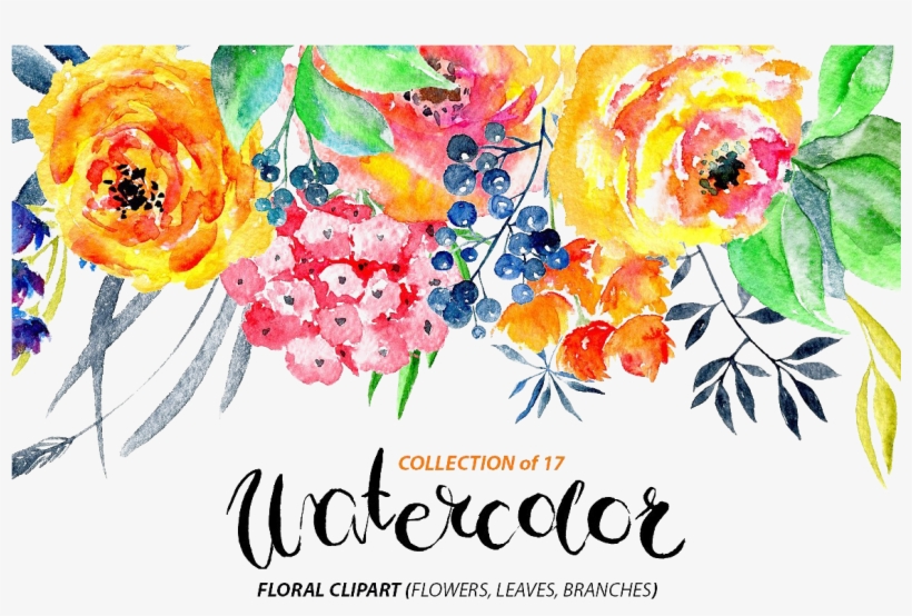 Watercolor Flowers Png Transparent Image - Floral Watercolor Flowers Png, transparent png