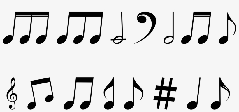 Flourish Music Notes Png Banner Library Stock - Musical Notes Silhouette, transparent png