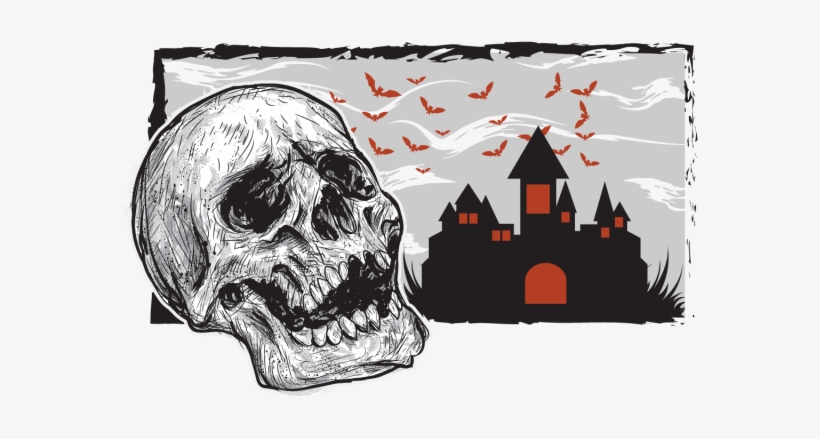Skull And Castle Illustration, Castle, Vector, Illustration - Skull, transparent png