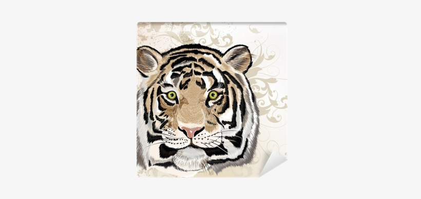 Grunge Vector Background With Hand Drawn Watercolor - Loom And Mill Animal Heads Tiger Throw Pillow Colour:, transparent png