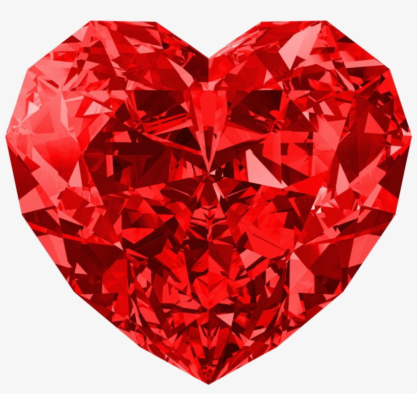 Red Heart Diamond Png Image - Red Diamond Heart, transparent png