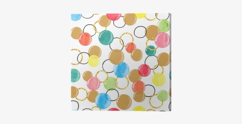 Seamless Pattern With Colorful Watercolor Bubbles - Watercolor Painting, transparent png