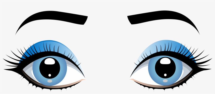 Blue Female Eyes With Eyebrows Png Clip Art - Clip Art Eyes, transparent png
