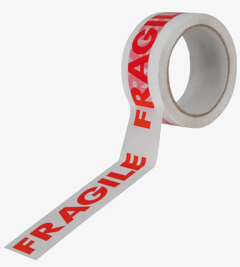 Carton Sealing Tape, Fragile, 48mm X 66m, 25 Microns, transparent png