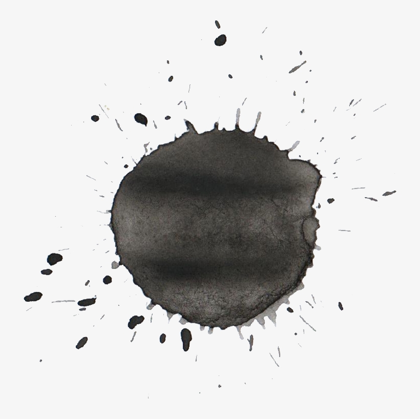 Watercolor Splashes Png Download - Black Watercolor Splash Png, transparent png